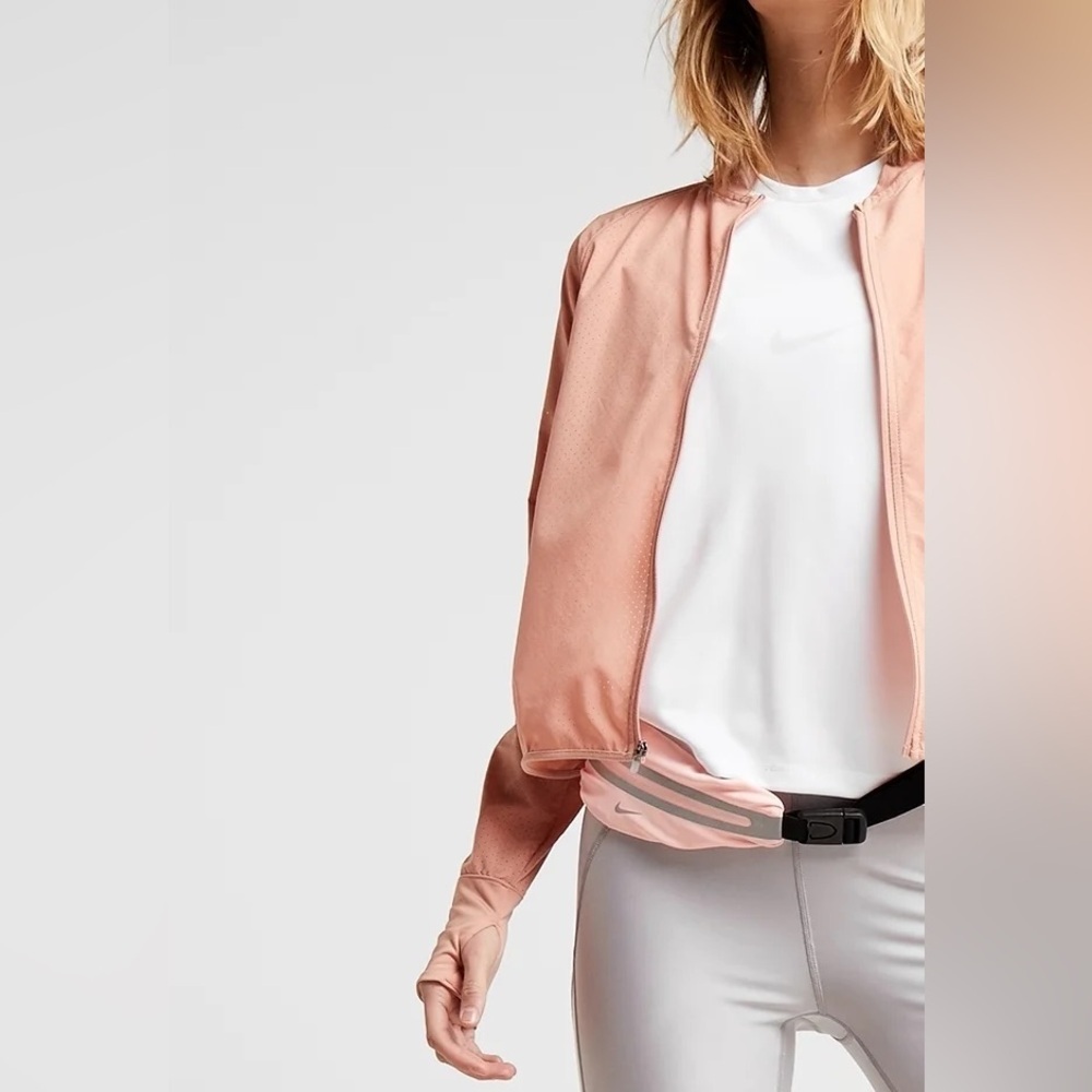 Nike Dri-FIT Pink Lightweight Zip Jacket | Women’s S| Athletic Running Jacket - Picture 2 of 6